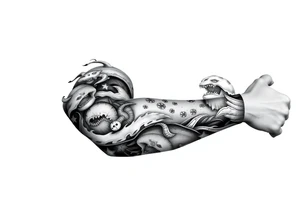 sea ​​patterns tattoo idea