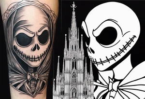 jack skellington on the Milan cathedral tattoo idea