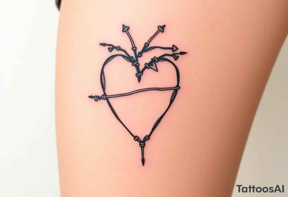 Barb wire heart tattoo idea