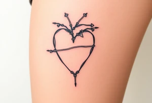 Barb wire heart tattoo idea