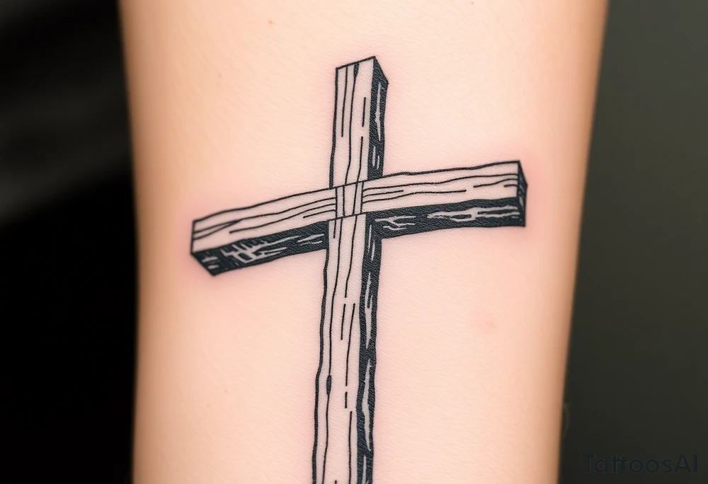 a wooden 12kv pole. Make the pole a cross that has a hidden resemblance to god. tattoo idea