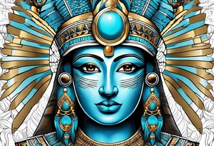 Isis egypt god, light blue tattoo idea
