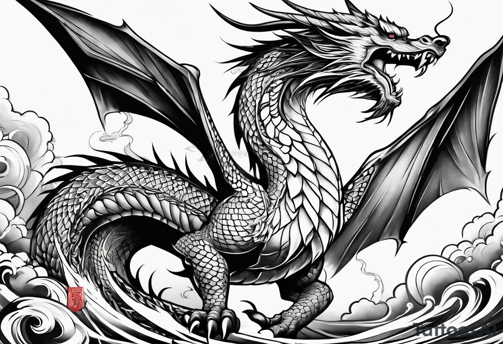 Dragão oriental tattoo idea