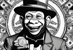 Curious George hustler money tattoo idea