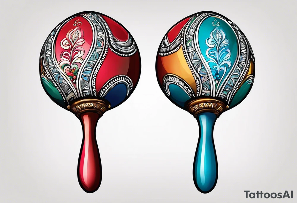 Two Cuban shaking maracas. tattoo idea