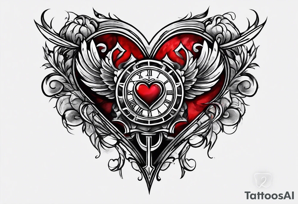 Roman numeral heart tattoo idea