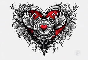 Roman numeral heart tattoo idea