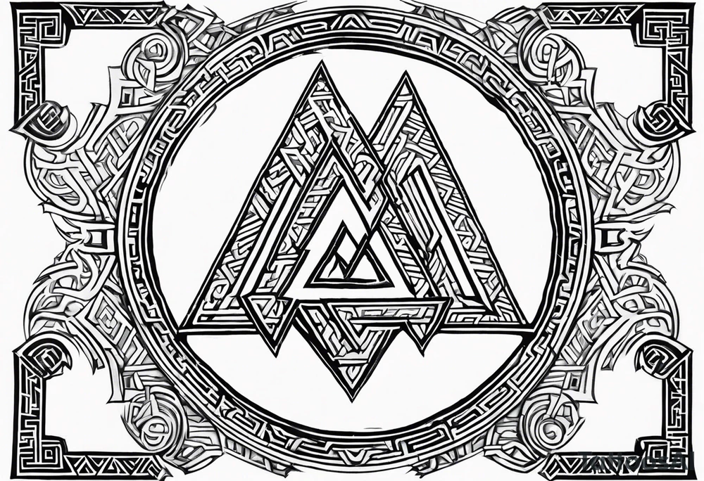 Valhalla valknut battle shield tattoo idea