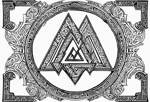 Valhalla valknut battle shield tattoo idea