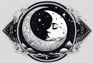 moon in space tattoo idea