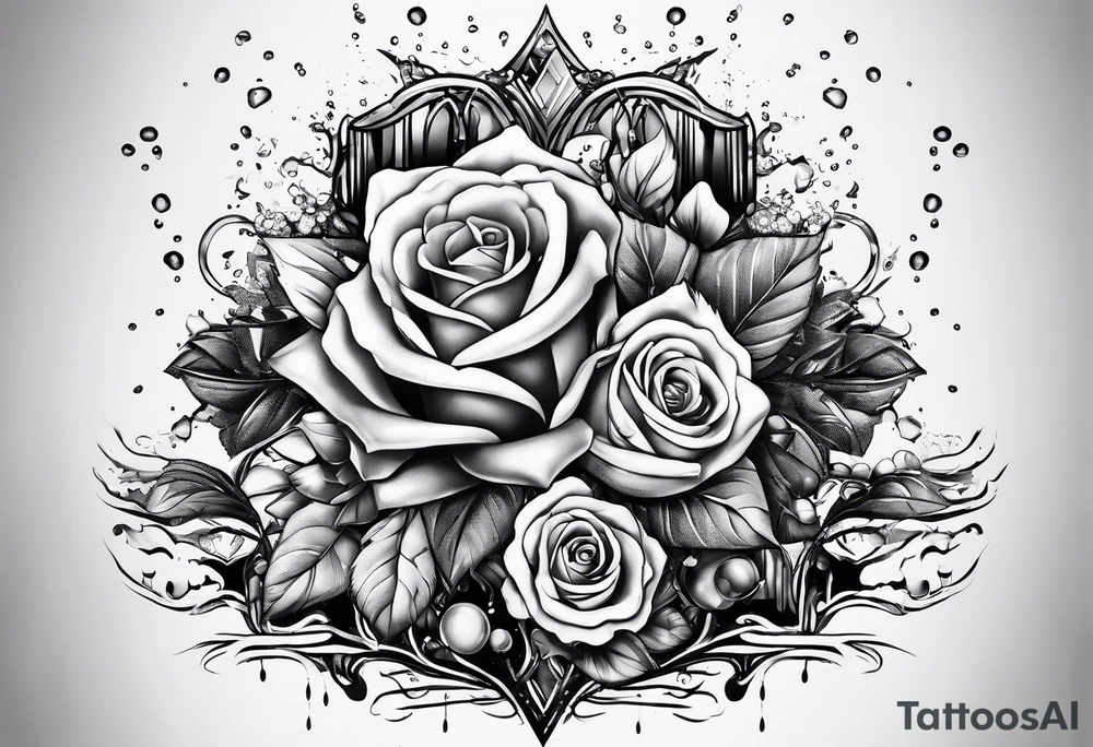 a shower that rains ice cubes tattoo idea