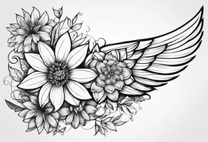 wing, flower, tattoo idea