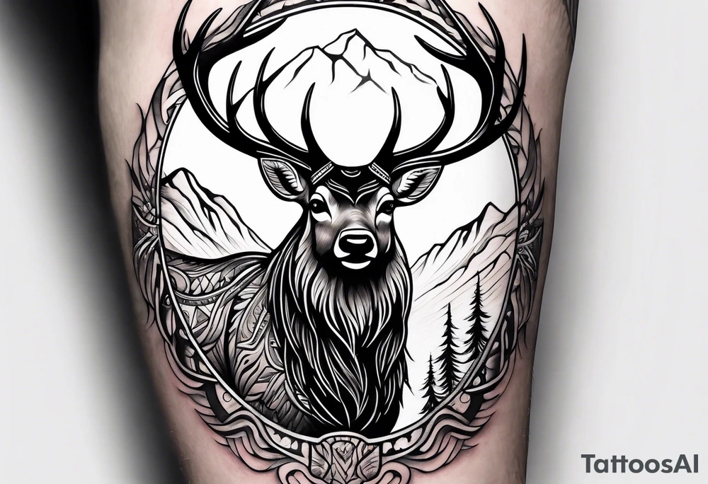 Elk arm sleeves tattoo idea