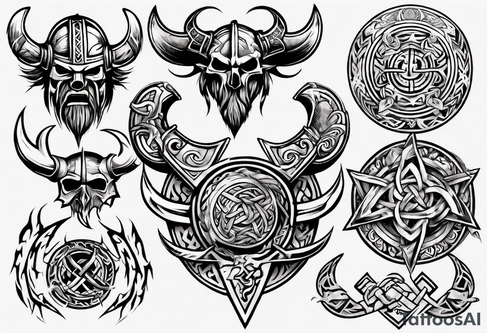 Viking symbols tattoo idea