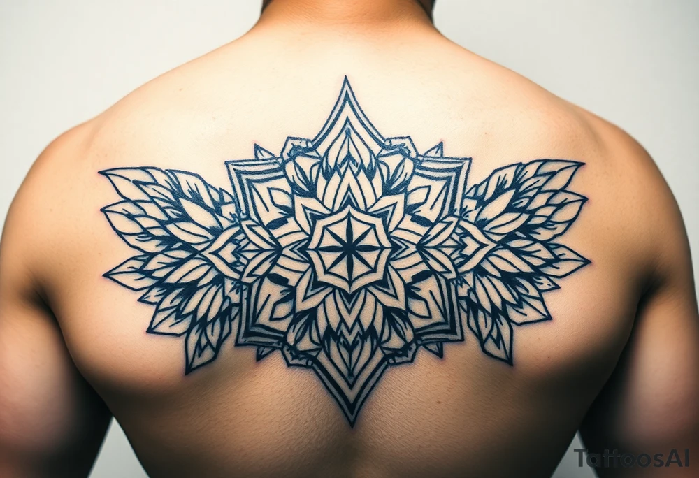 Polynesian geometric shield neurodiversity tattoo idea