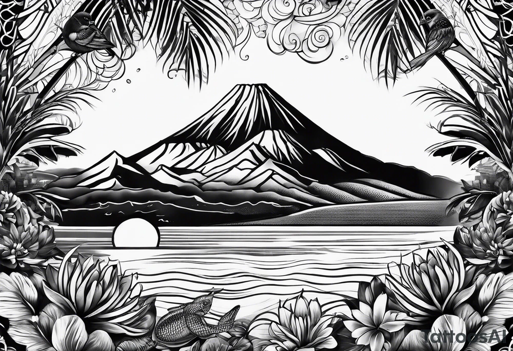 Tattoo of the island of Mauritius tattoo idea