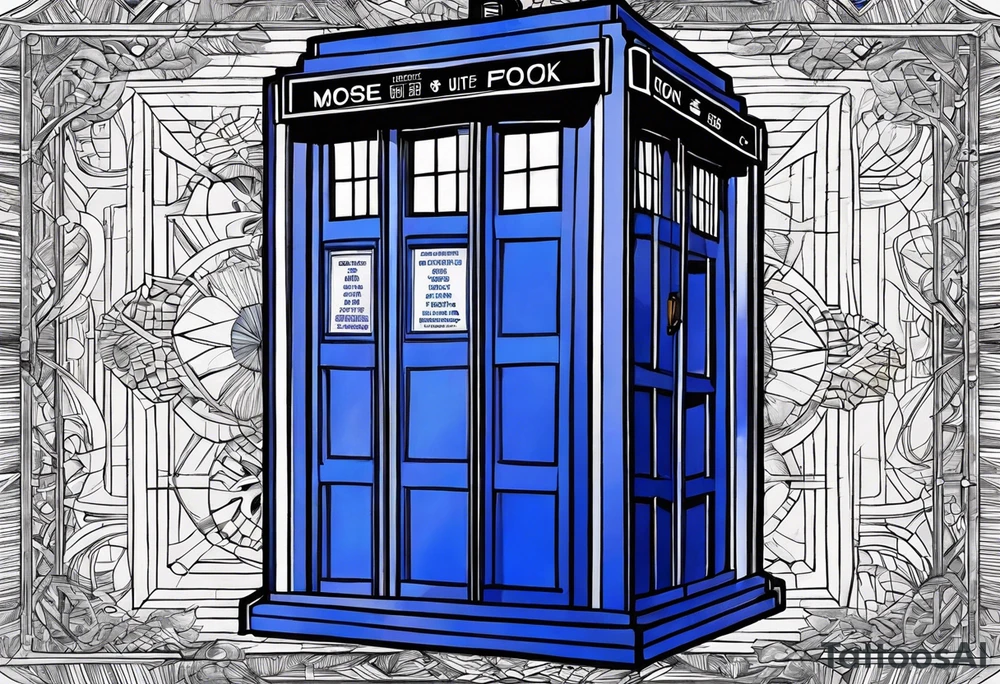 A simple drawing of the tardis. No drawings beside it. No drawings around it. tattoo idea