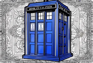 A simple drawing of the tardis. No drawings beside it. No drawings around it. tattoo idea