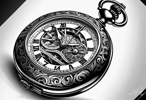 pocket watch tattoo drawing for men tattoo idea