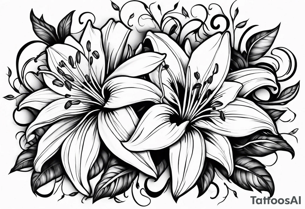 Easter Lilly's, sunflowers, vines, B, roses tattoo idea Easter Lilly's, sunflowers, vines, B, roses tattoo idea