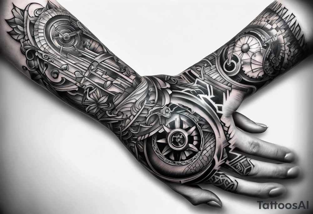 machine arm tattoo idea