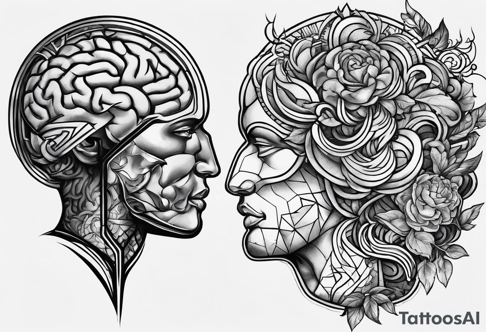brain and heart Battle tattoo idea