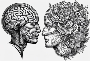 brain and heart Battle tattoo idea