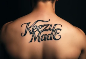 letters only fancy twisted and intertwined through one another (KeezY MadE ) almost like the the roca wear symbol clothing brand trademark tattoo idea