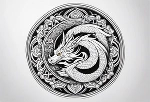 Dragon Wrapped to Mandala tattoo idea