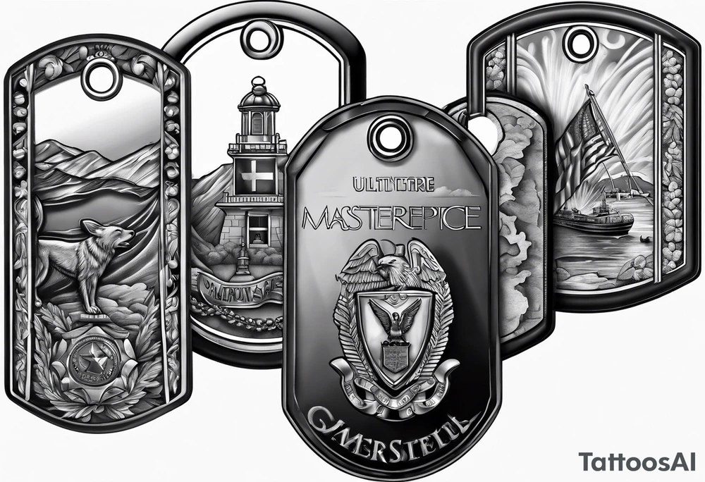 Military memorial dog tags tattoo idea
