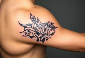 Celtic knot band combined with nature tattoo idea