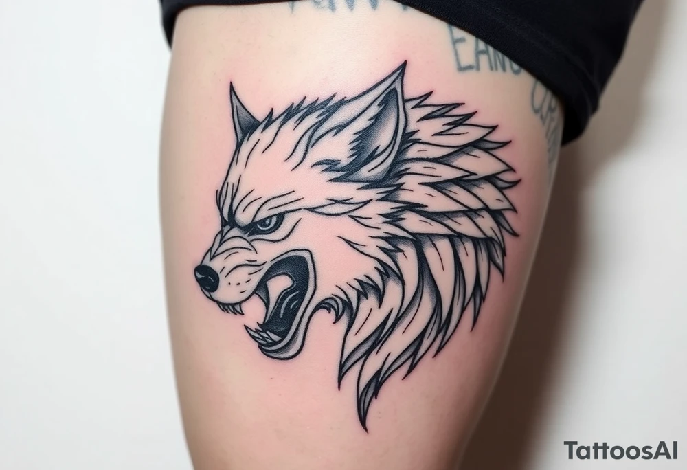 Fenrir wolf tattoo idea
