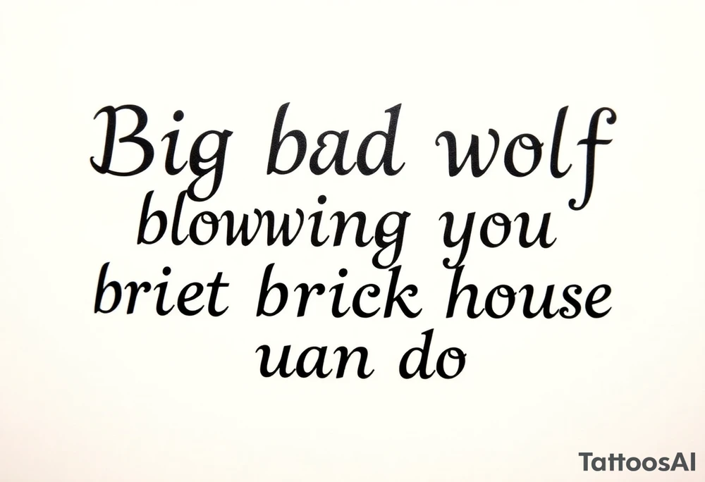 Big bad wolf  blowing a brick house down tattoo idea