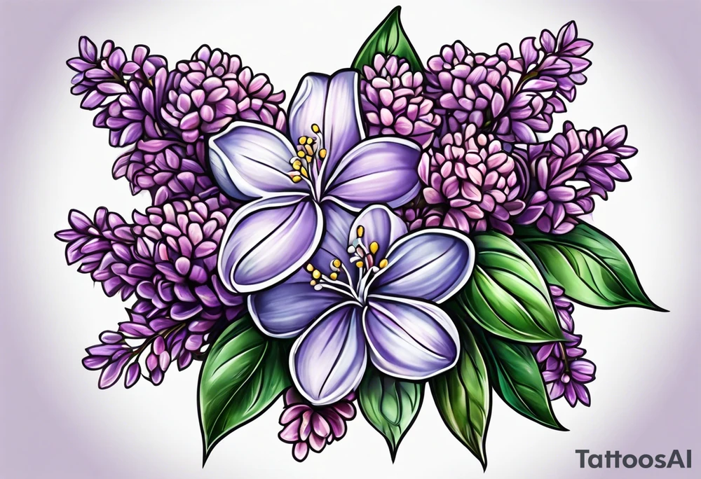 Lilac flowers tattoo idea