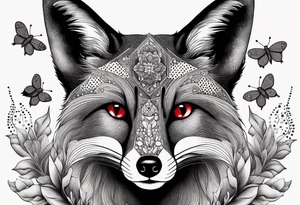 Fox with a Ruby and a honey bee tattoo idea