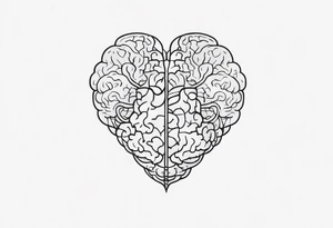 Picture of a heart and brain to represent oneself tattoo idea