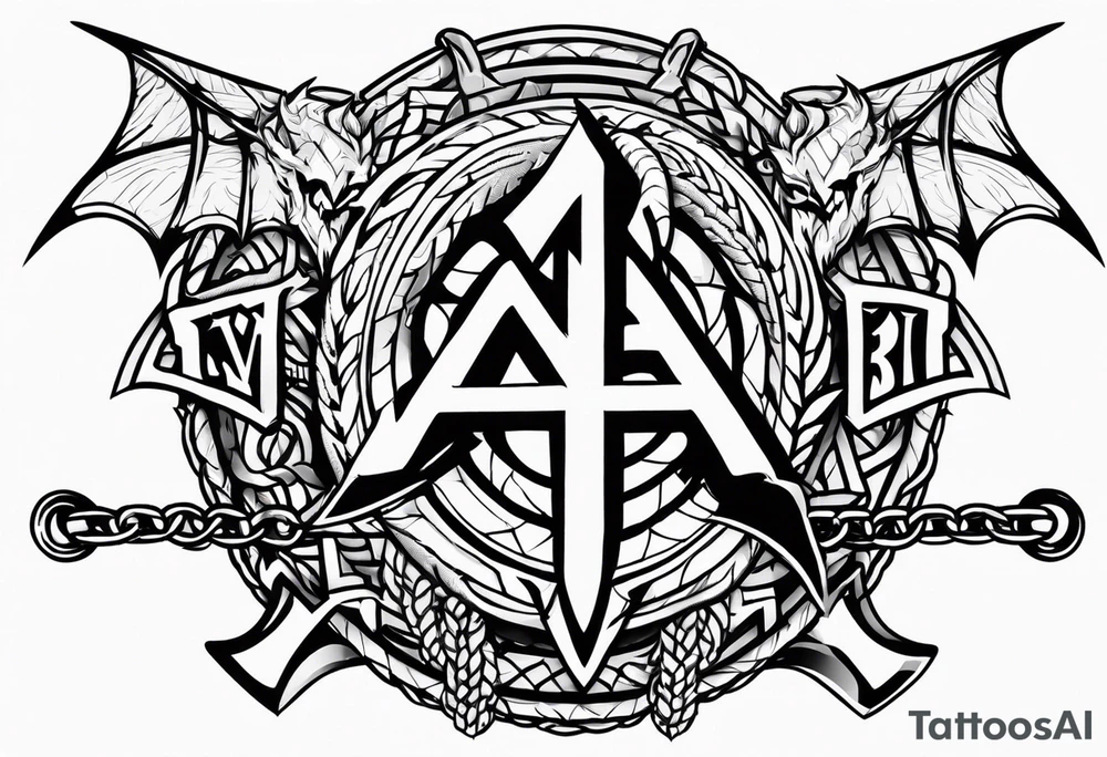 Valhalla sword shield dragon axe Valknut barbed wire chains fire tattoo idea Valhalla sword shield dragon axe Valknut barbed wire chains fire tattoo idea