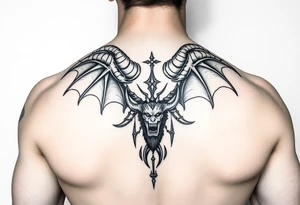 Joshua Esquivel/capricorn/strong and demonic full back tattoo idea