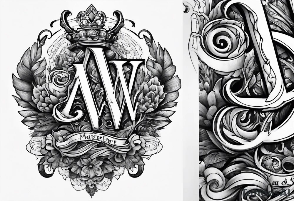 the letters A W R tattoo idea
