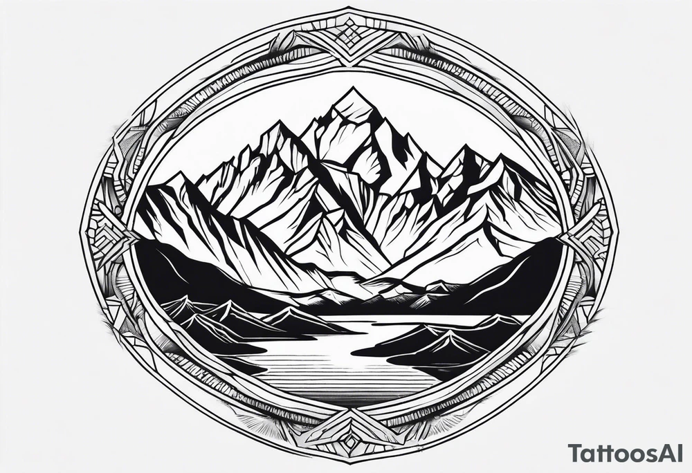 Himalaya mountain range Mandala tattoo idea