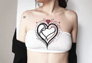 simple broken heart fine 
line tattoo idea