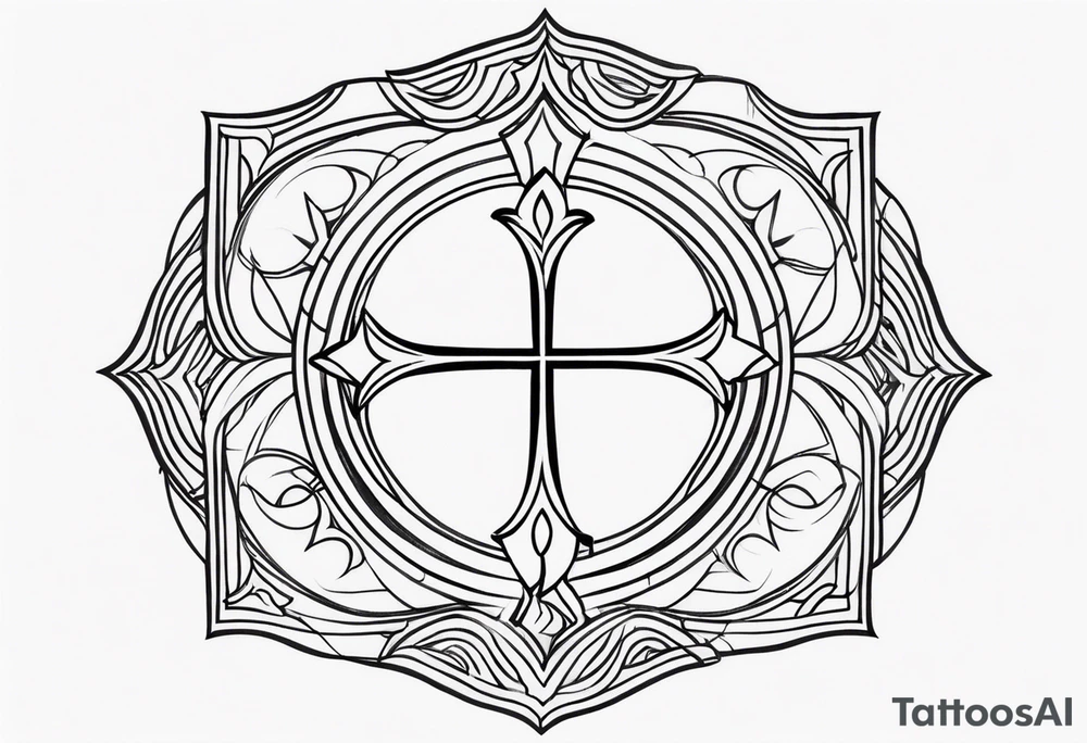 simple gothic cross tattoo idea