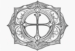 simple gothic cross tattoo idea