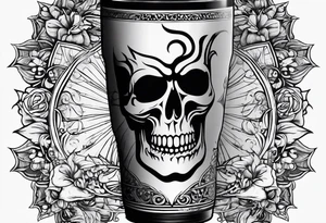 20 oz tumbler banner design, minimalist, spellbound, Halloween tattoo idea