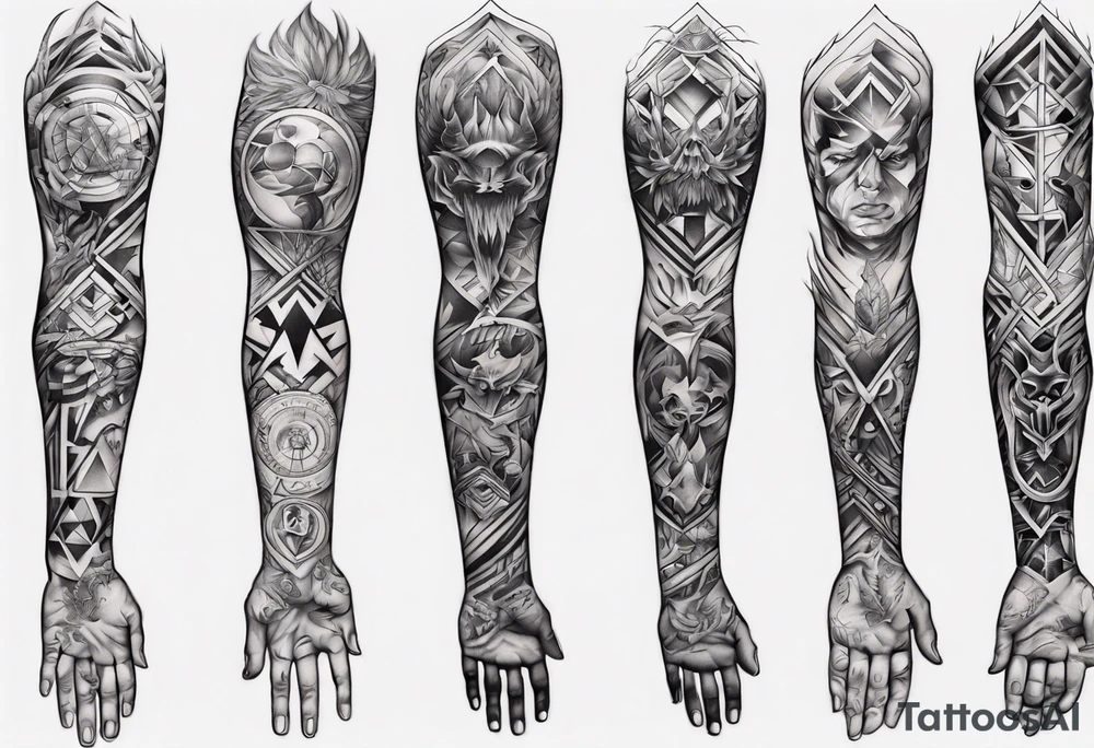 full arm. Very masculine tattoo idea