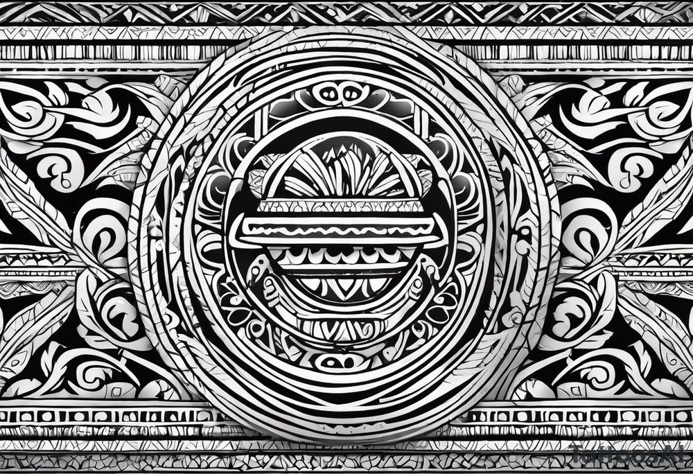 fijian tribal patterns and flowers for forearm tattoo idea