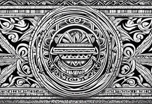 fijian tribal patterns and flowers for forearm tattoo idea