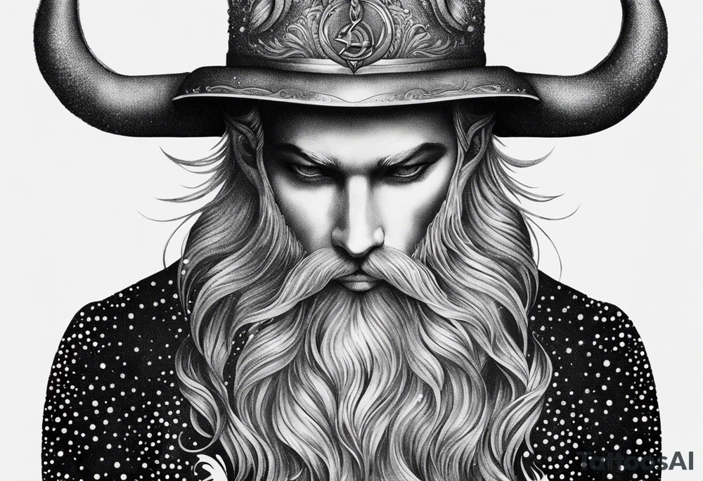capricorn with beard tattoo idea