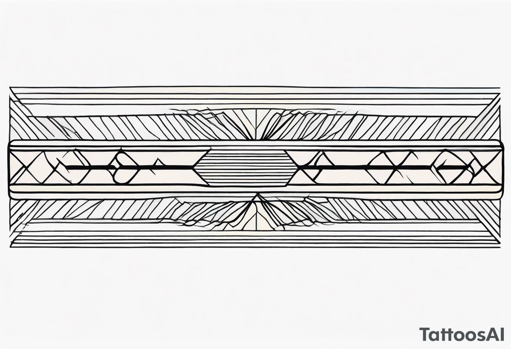 armband tattoo, masculine, narrow, horizontal with electromagnetic wave pattern tattoo idea