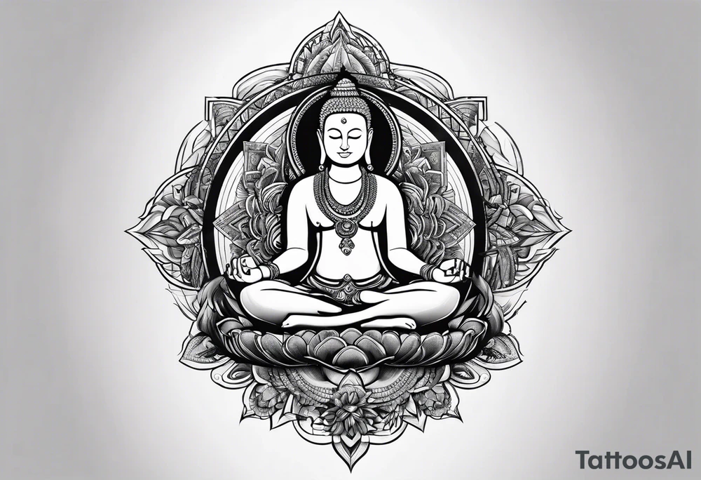 A meditating rap star tattoo idea
